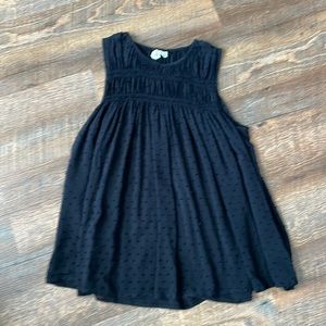 Gap Black Swiss Dot Smocked Sleeveless Top - XS